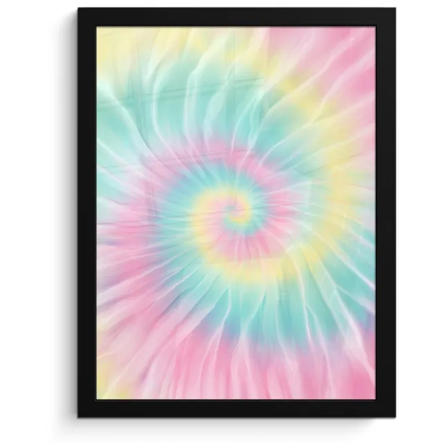 FrameYourWall Poster in lijst - Fotolijst 30x40 cm - Posters - Pasteltinten - Tie dye - Roze - Posterlijst zwart - Decoratie - Wanddecoratie woonkamer - Muurdecoratie slaapkamer
