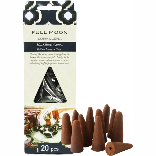 Flora Classique Backflow Wierookkegels Incense cones 20 stuks - Full Moon bruin