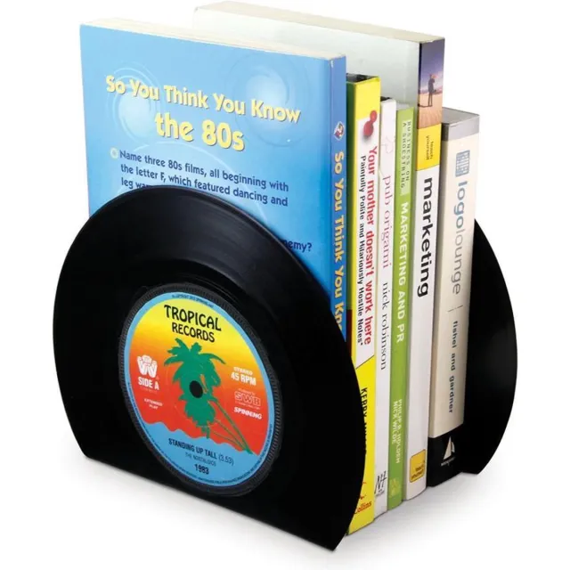 Gift Republic Vinyl Boekensteunen Zwart