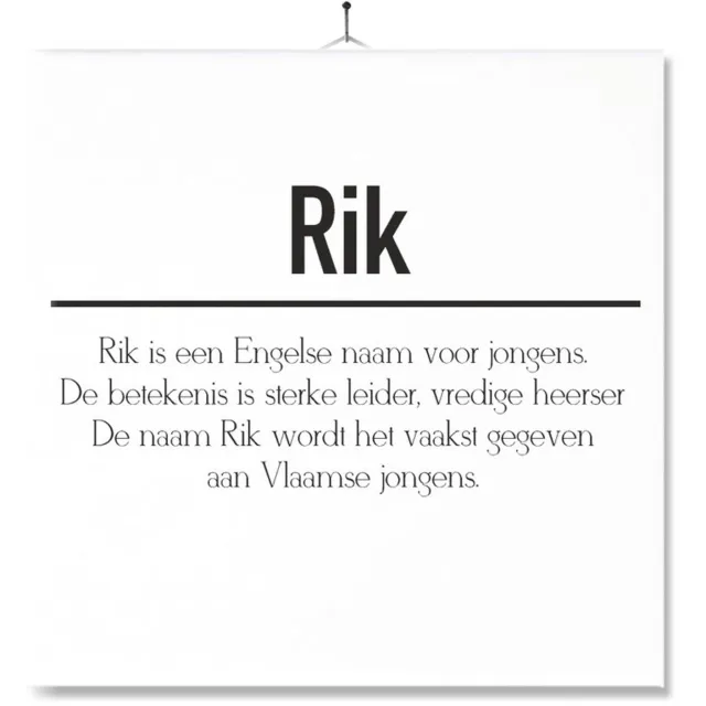 MC Living Tegel Met Opdruk | Betekenis | Kado | Cadeau | Met Naam - Rik Multi-Color