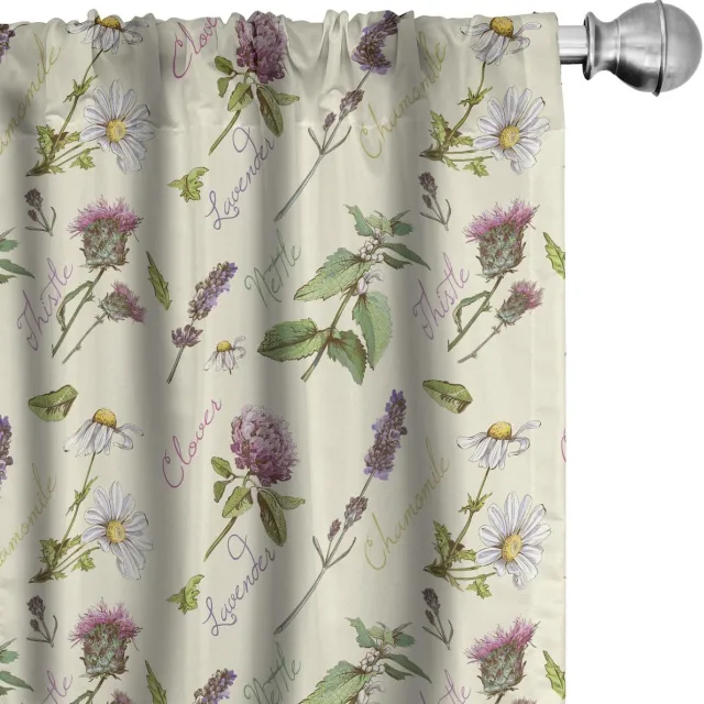 ABAKUHAUS Distel Gordijnset – 2x75x175 cm – Multi-kleur, halverduistering Mehrfarbig