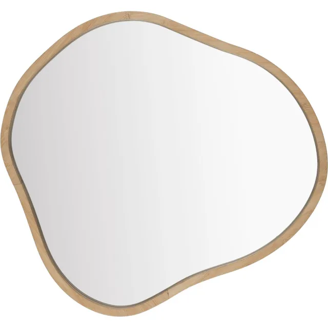 Housecraft Living Zem Spiegel/ Wandspiegel Organisch Bamboehout 77x65 cm - Beige