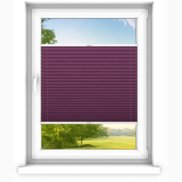 time4blinds Plisségordijn zonder boren op - Vouwgordijn - Plisségordijn privacy en zonwering - Eenvoudige installatie - Kant-en-klaar plisségordijn - 60x210 cm - Pruim Plum