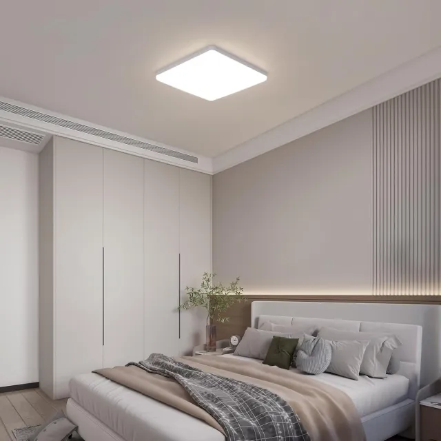 Haobosic Modern LED - Plafondlamp - Wit Vierkant - 43W Neutraal - 30x30cm White