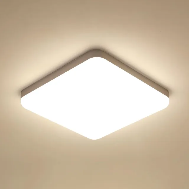 Goeco Haobosic - 32W LED-plafondlamp 3600LM, 4500K natuurlijk licht IP54 waterdicht, plafondlamp voor badkamer, keuken, gang, balkon, 25 cm Wit
