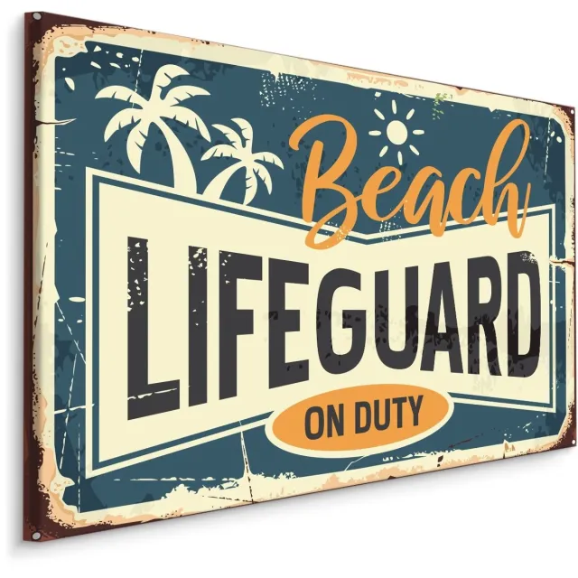 karo-art Schilderij - Beach Lifeguard, On Duty, Premium Print op canvas Multikleur
