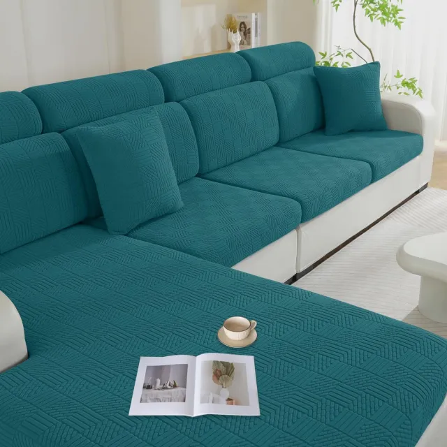 Ibenzoa Universele Elastische Bankhoes voor Bescherming en Stijl in Donkergroen blauw