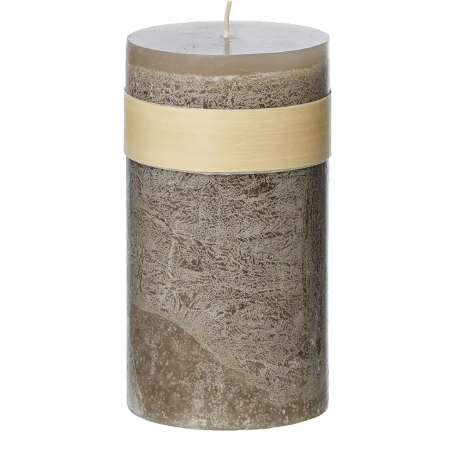 Vance Kitira Stompkaarsen Rustiek Taupe Ø8x15cm - 100 Branduren - Vance Kitira