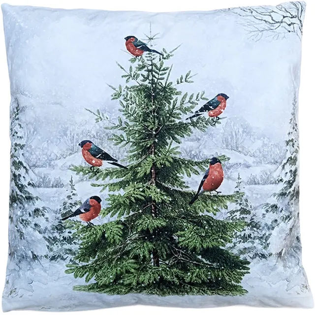 Clayre & Eef Sierkussen 45x45 cm Wit Polyester Kerstboom
