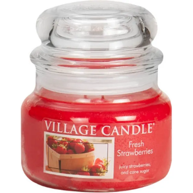 village candle Small Jar Fresh Strawberries Rood
