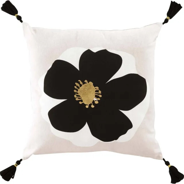 Douceur d intérieur Decoratief katoenen kussen ISSEY, 45 x 45 cm beige
