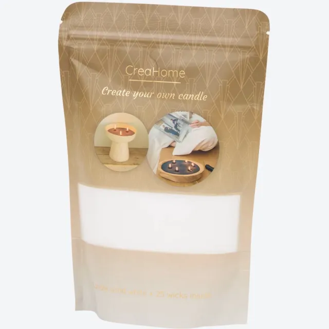 Creahome Kaarsenzand Pearly White 250g | Incl. 25 Lonten | Candle Sand | Kaarsparels | Zandkaarsen Maken | DIY Kaarsen Set | Candle Cocktail Wit