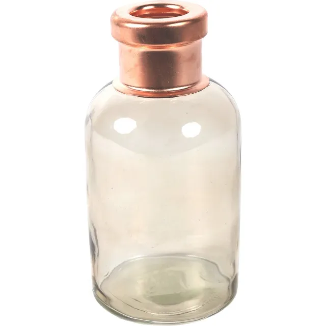 Countryfield Bloemenvaas Firm Bottle - transparant beige/koper - glas - 10 x 21 cm