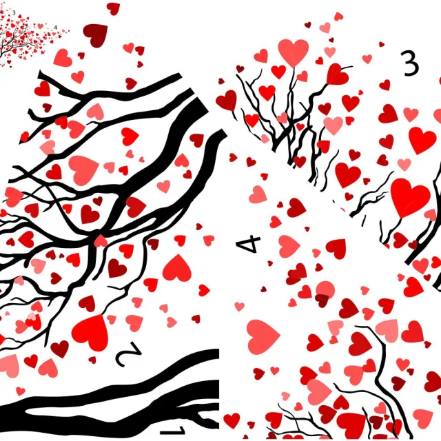 Ambiance Sticker Muurstickers - Hartenboom - Transparante achtergrond - 110x130cm Multi color