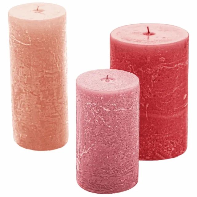 Loberon Kaars set van 3 Pretin roze