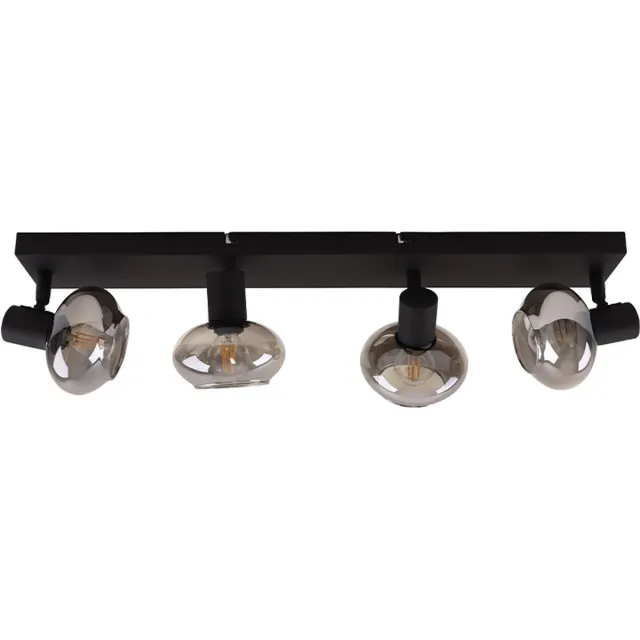 Olucia SKIP - Plafondlamp - Grijs / Zwart - 4L - Vorm: Vierkant