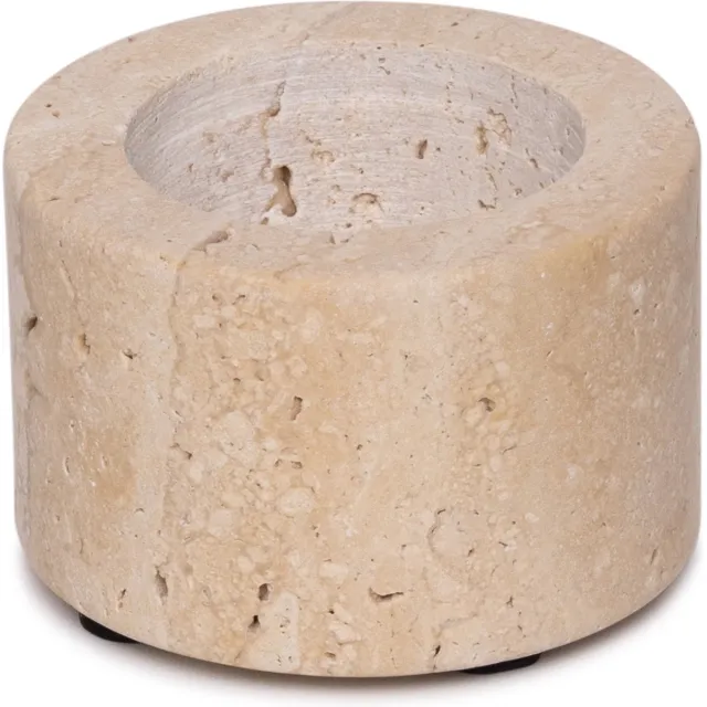 Mooisa Travertine waxinelichthouder S Ø6x4cm Beige