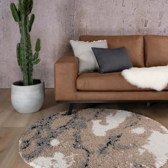 Boho&me Rond vloerkleed marmer - Marble Artisan beige 240
