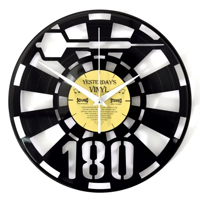 Yesterdays Vinyl KLOK van VINYL: DARTS zwart