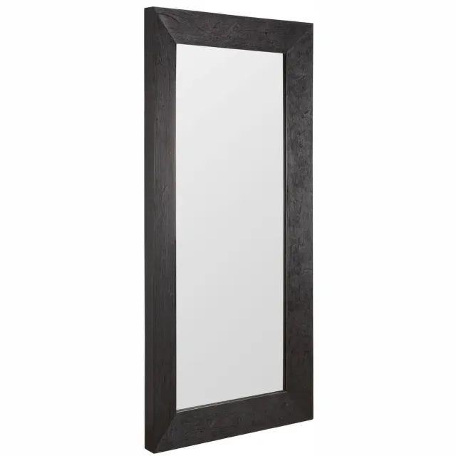 Must Living Lola spiegel gemengd hout zwart - 200 × 100 × 7 cm