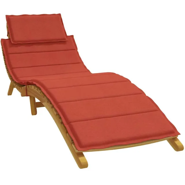 vidaXL Ligbedkussen 186x58x4 cm stof gemêleerd rood