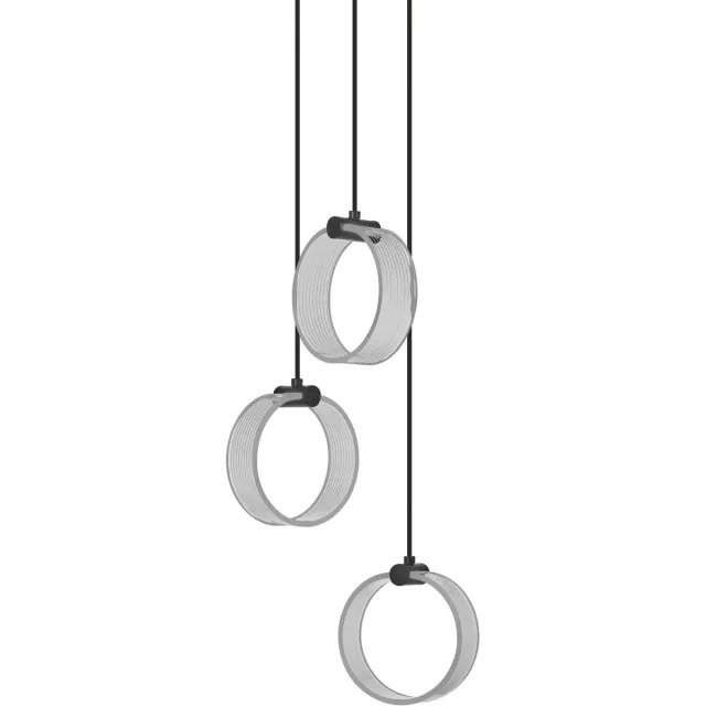 Osram Decor Circle decoratieve hanglamp, 3-lamps, PL, 20W, 1300lm, 3000K/4200K/6500K, warm wit/koud wit/daglicht, Click-CCT schakelaar, IP20, kunststof, zwart, LED niet vervangbaar