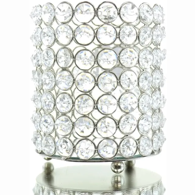 Riffelmacher & Weinberger Riffelmacher waxinelichthouder strass Ø 11 cm aluminium transparant-zilver