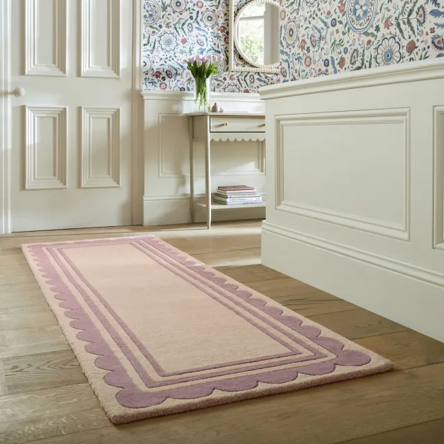 flycarpets Loper - Laagpolig vloerkleed Lois - 100% Wol - Paars