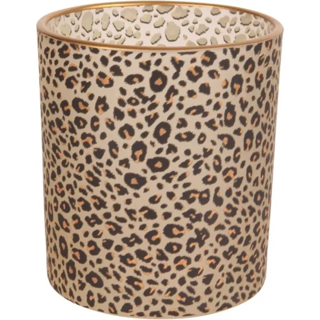 Baroque Collection Waxinelichthouder - Theelicht - Luipaard print - 12cm hoog - Glas - Baroque collection - Dutch Style Goud