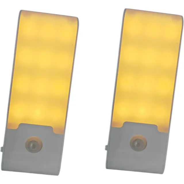 Trango Set van 2 LED Sensor Nachtlampje 11-037*2 met Bewegingsmelder Warm Wit incl. Batterij, USB Oplaadbaar & Bewegingssensor, Veiligheidslicht, Oriëntatieverlichting, Slaapmiddel Nachtlamp weiß