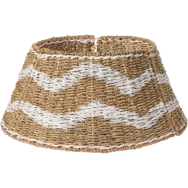 Beliani HIVER - Kerstboomrok - Natuurlijk/Wit - ⌀ 60 cm - Zeegras
