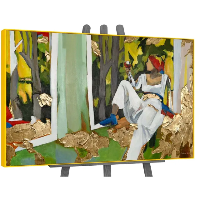 YS Canvas schilderij groot handgeschilderd inspiratie abstract levendig – YS-Art Gallery – Inspirerende wanddecoratie voor woonkamer – Modern schilderij voor kantoor en hal Yellow