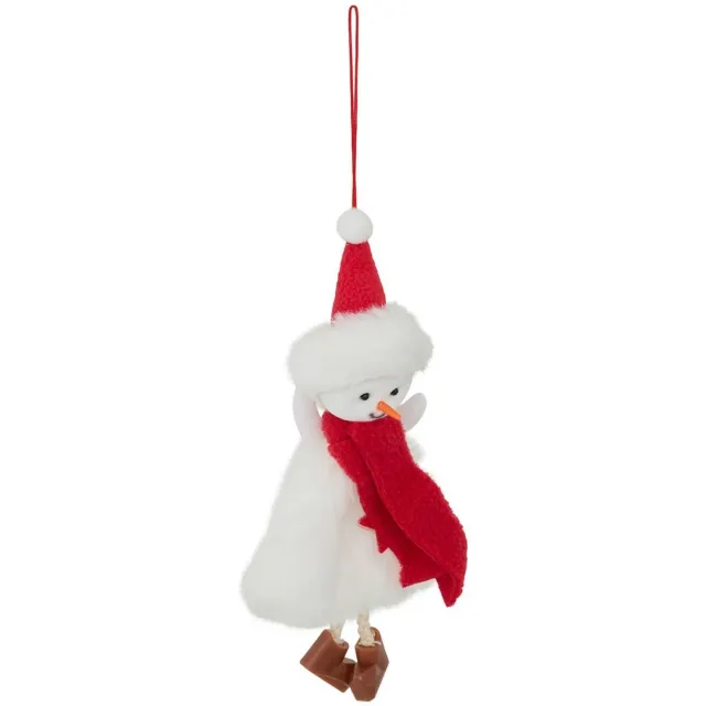 Feeric lights & Christmas Hangversiering in de vorm van een kerstboomfiguurtje met een rode stoffen sjaal, 19 cm Modèle G