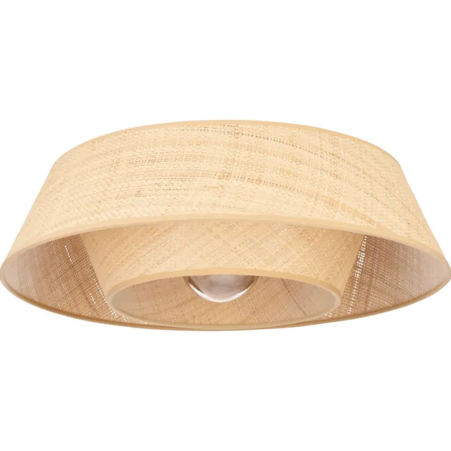 EGLO Marford Plafondlamp - E27 - Ø 50 cm - Zwart|Natuur|Raffia