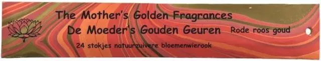 De Moeder's Gouden Geuren Wierook Rode Roos Goud - De Moeders Gouden Geuren - 24 lange stokjes Natuurzuivere Bloemenwierook bruin