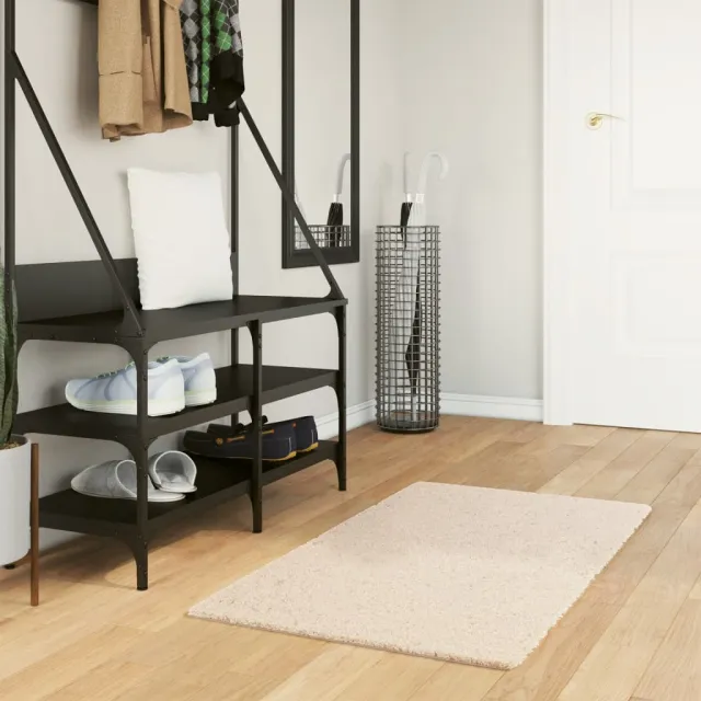 vidaXL Vloerkleed HUARTE laagpolig zacht wasbaar 60x110 cm beige, foto 2