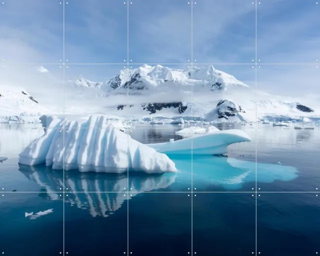 IXXI Icy waters around Paradise Bay, Antarctica, Jan Becke - 100 x 80 cm - Grote wanddecoratie en posters - Fotografie, Naturalisme, Slaapkamer Wit