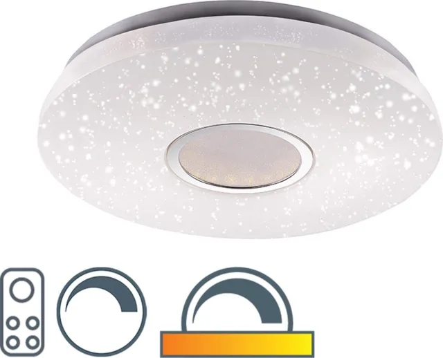Leuchten Direkt Leuchten Direct Jona - Moderne LED Dimbare Plafondlamp met Dimmer - 1 lichts - Ø 416 mm - Wit - Woonkamer | Slaapkamer | Keuken