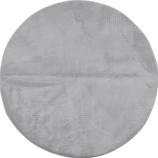 vidaXL Vloerkleed - IZA - laagpolig - Scandinavisch - Ø - 160 - cm - grijs