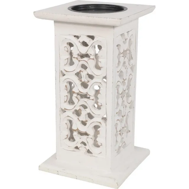 Outdoor Living Forte kandelaar 14x14xH26 cm - wit