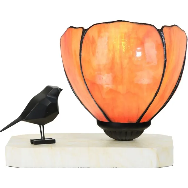 Coloured by Art Tiffany tafellamp / sculptuur Ballade van een Vogel Tulipa - Art Deco Trade Oranje
