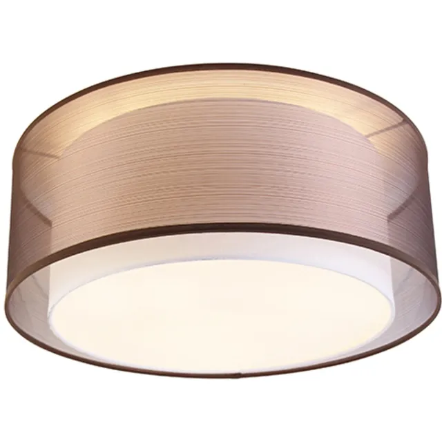 QAZQA drum-neutron - Moderne Plafondlamp - 3 lichts - Ø 500 mm - Bruin - Woonkamer | Slaapkamer | Keuken Bruin-wit