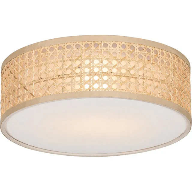 QAZQA tromma - Oosterse Plafondlamp - 1 lichts - Ø 30 cm - Naturel - Woonkamer | Slaapkamer | Keuken