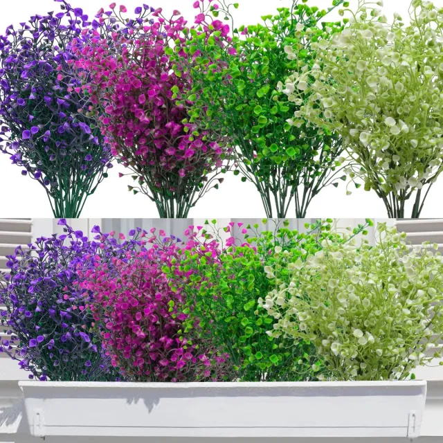 Ibenzoa Kleurrijke weerbestendige kunstbloemen set voor tuin en balkon decoratie Meerkleurig