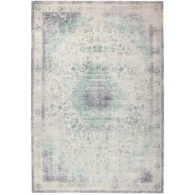 Dutch XXL Vintage Vloerkleed | Tapijt | Vin | Medaillon | Crème/Mint | 140x200 cm Crème / Mint