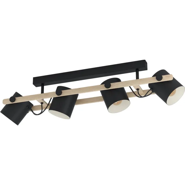 Eglo Hornwood Plafondlamp - E27 - 100 cm - Zwart/Crème/Bruin