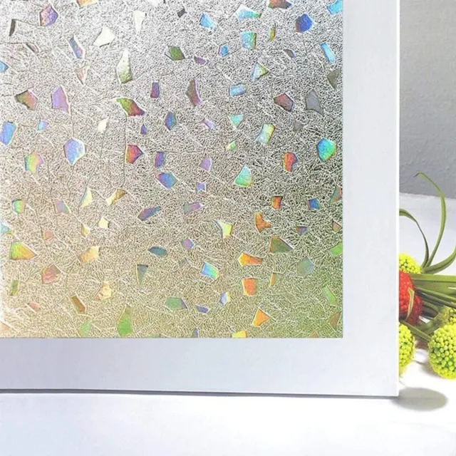 QTTVBTNA Raamfolie met Regenboogeffect – Set van 2 (45×100 cm per stuk) – Statische Raamsticker Zonder Lijm – Lichtdoorlatend maar Niet Transparant – Privacy & Decoratieve Glasfolie Kleurloos