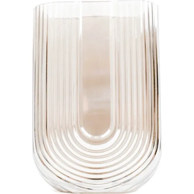 Housevitamin HV Ribbled U-vormige Vaas-Zwart-13x6.5x18cm grijs