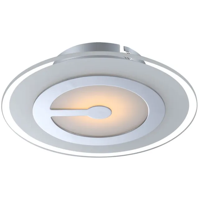 Globo LED plafondlamp Plafondlamp Woonkamerlamp Metaal chroom Gesatineerd glas warm wit D 23 cm zilver