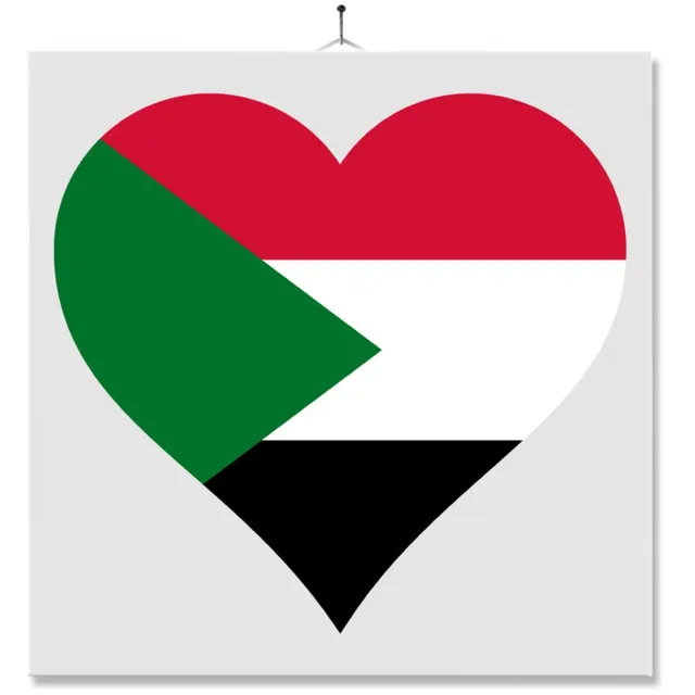 MC Living Tegel Met Opdruk | Hart | Vlag | Soedan Multi-Color